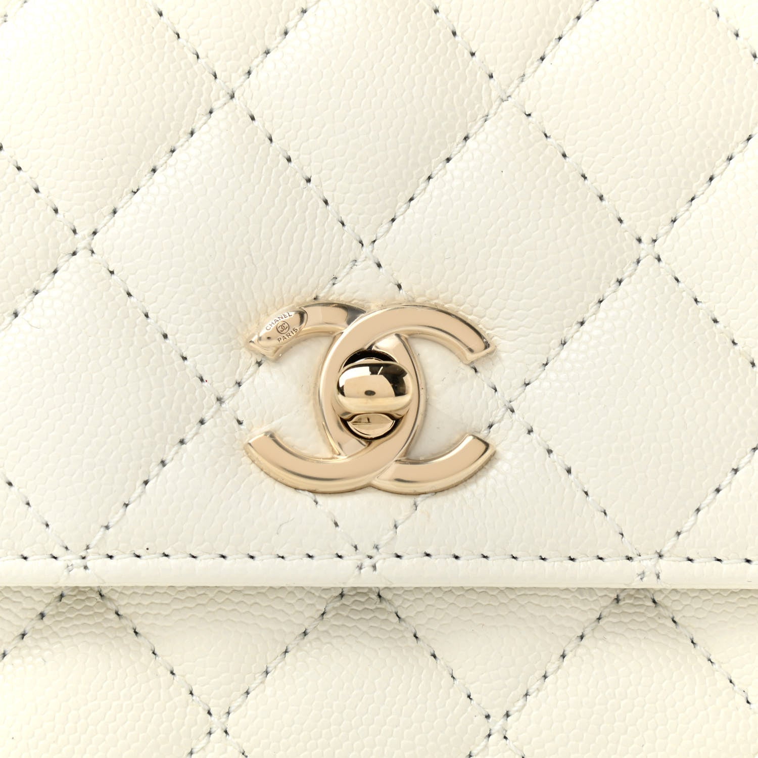 Chanel Caviar Quilted Extra Mini Coco Handle Flap White 3 of 10