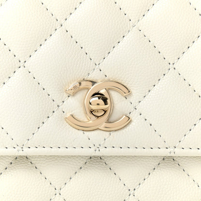 Chanel Caviar Quilted Extra Mini Coco Handle Flap White 3 of 10