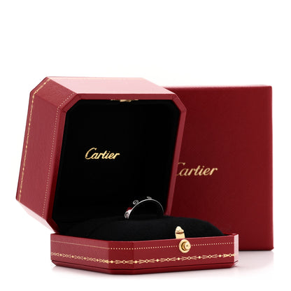 Cartier 18K White Gold Diamond 4mm LOVE Wedding Band Ring 56 7.5 5 of 5