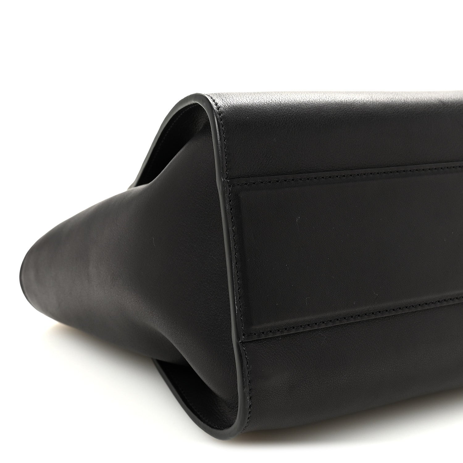 The Row Polished Saddle Calfskin Marlo 12 Tote Bag Black 8 of 9