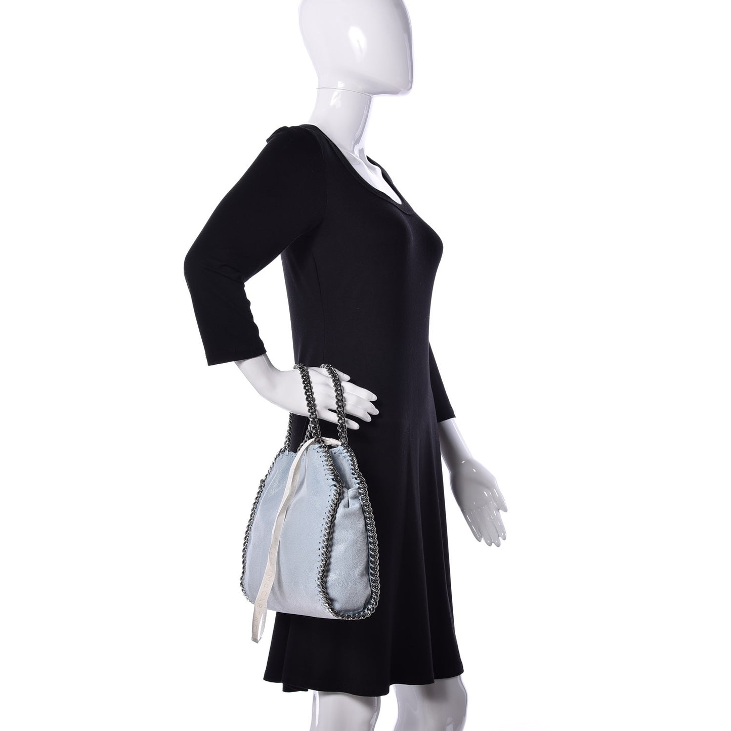 Shaggy Deer Mini Falabella Fold Over Tote Light Blue