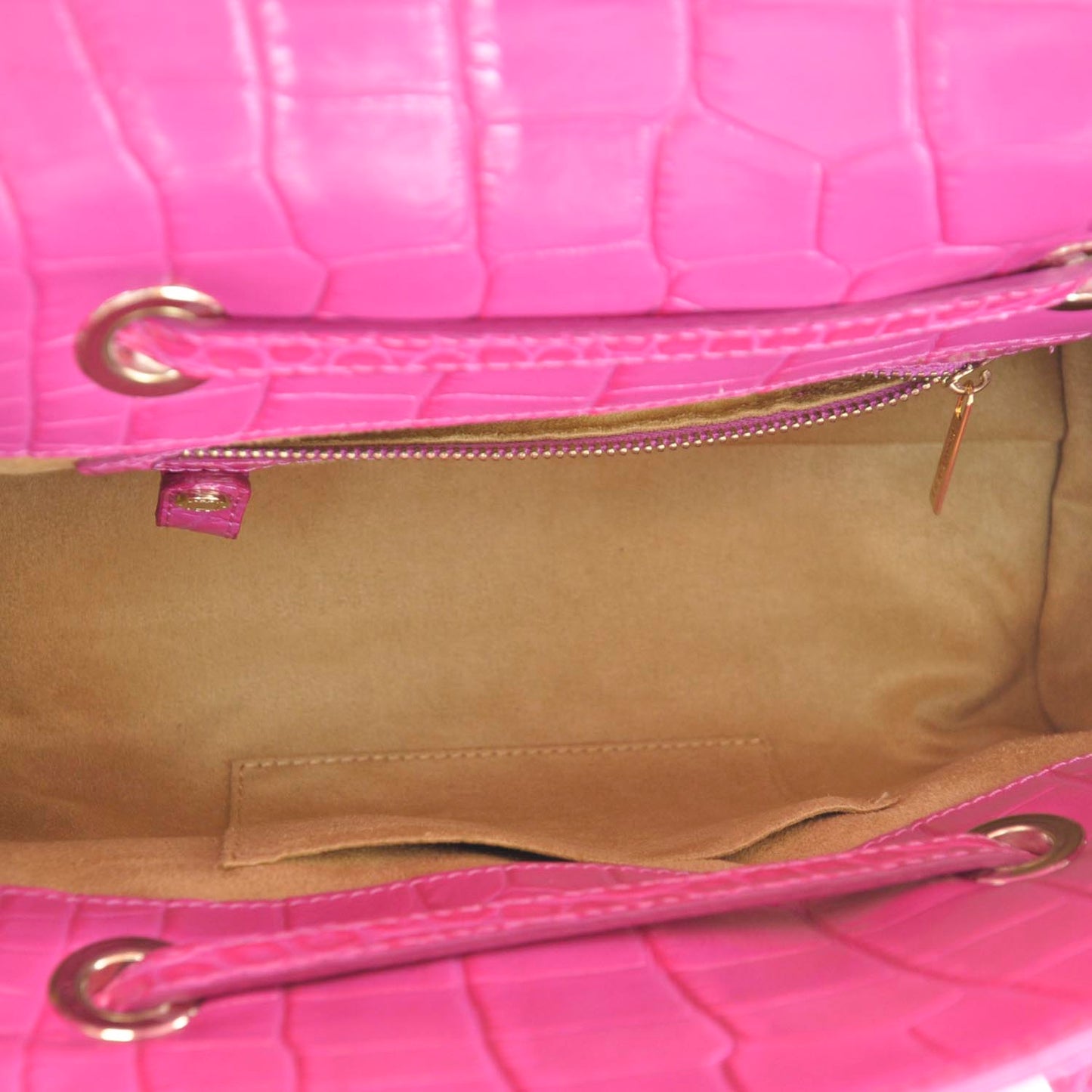 Crocodile Embossed Rosalie Fuchsia