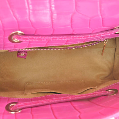 Jimmy Choo Crocodile Embossed Rosalie Fuchsia 8 of 10