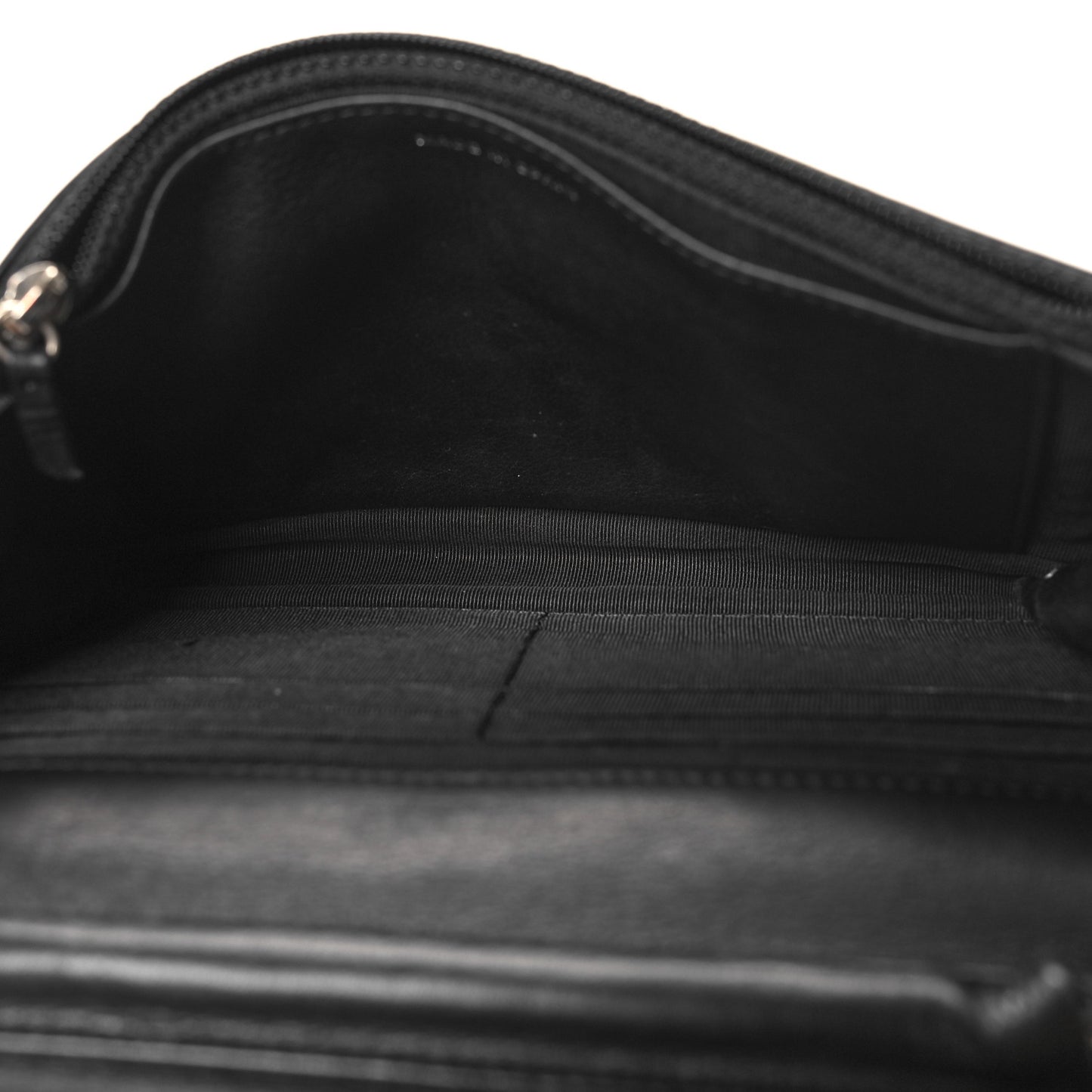 Patent Quilted Wallet On Chain WOC Black