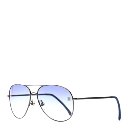Chanel Aviator CC Sunglasses 4189-T-Q Navy 1 of 8
