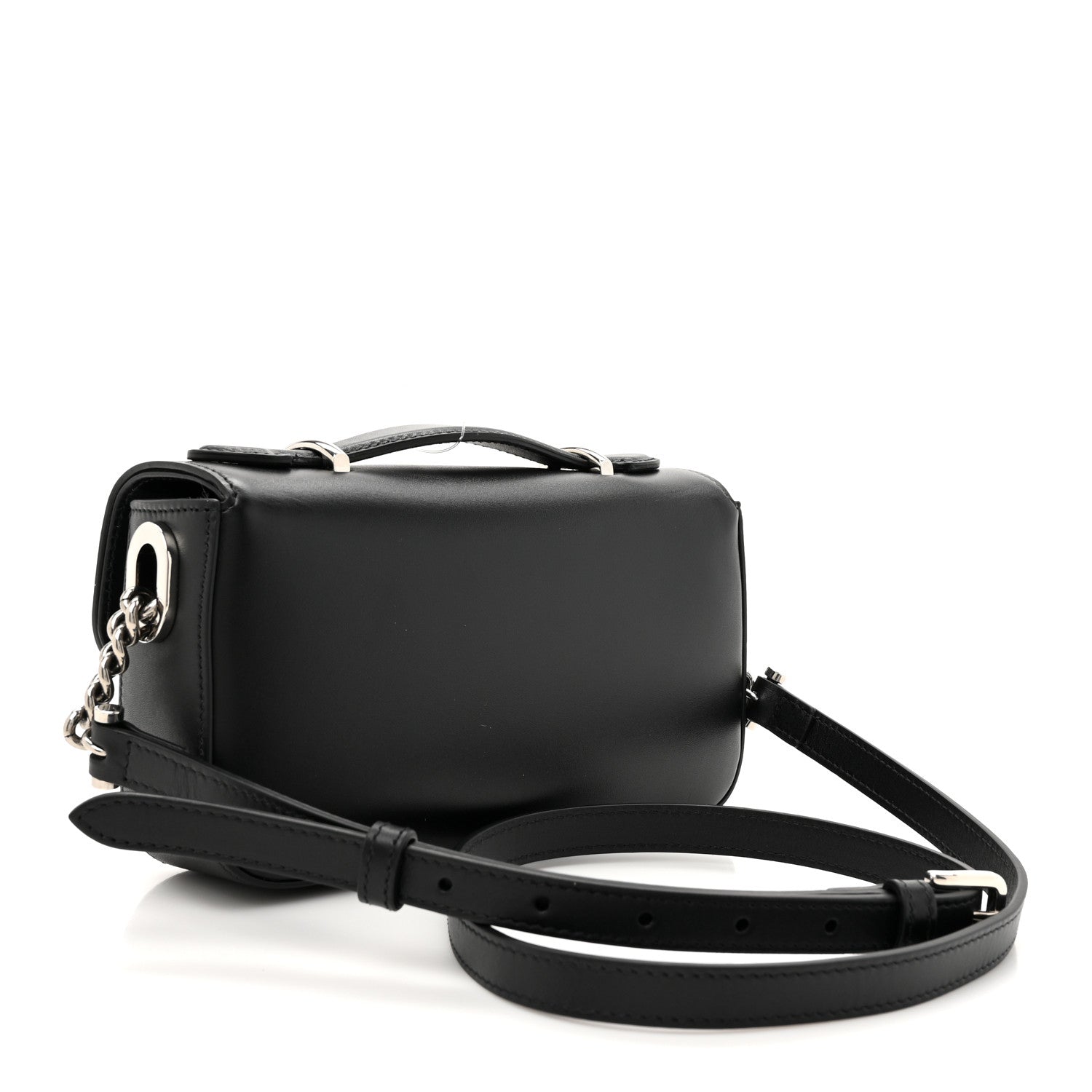 Gucci Senna Calfskin Petite GG Top Handle Shoulder Bag Black 2 of 12