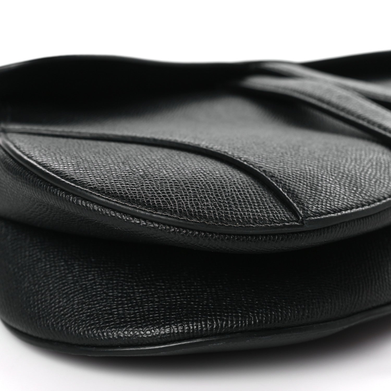 Christian Dior Grained Calfskin Saddle Bag Black 8 of 10