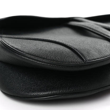 Christian Dior Grained Calfskin Saddle Bag Black 8 of 10