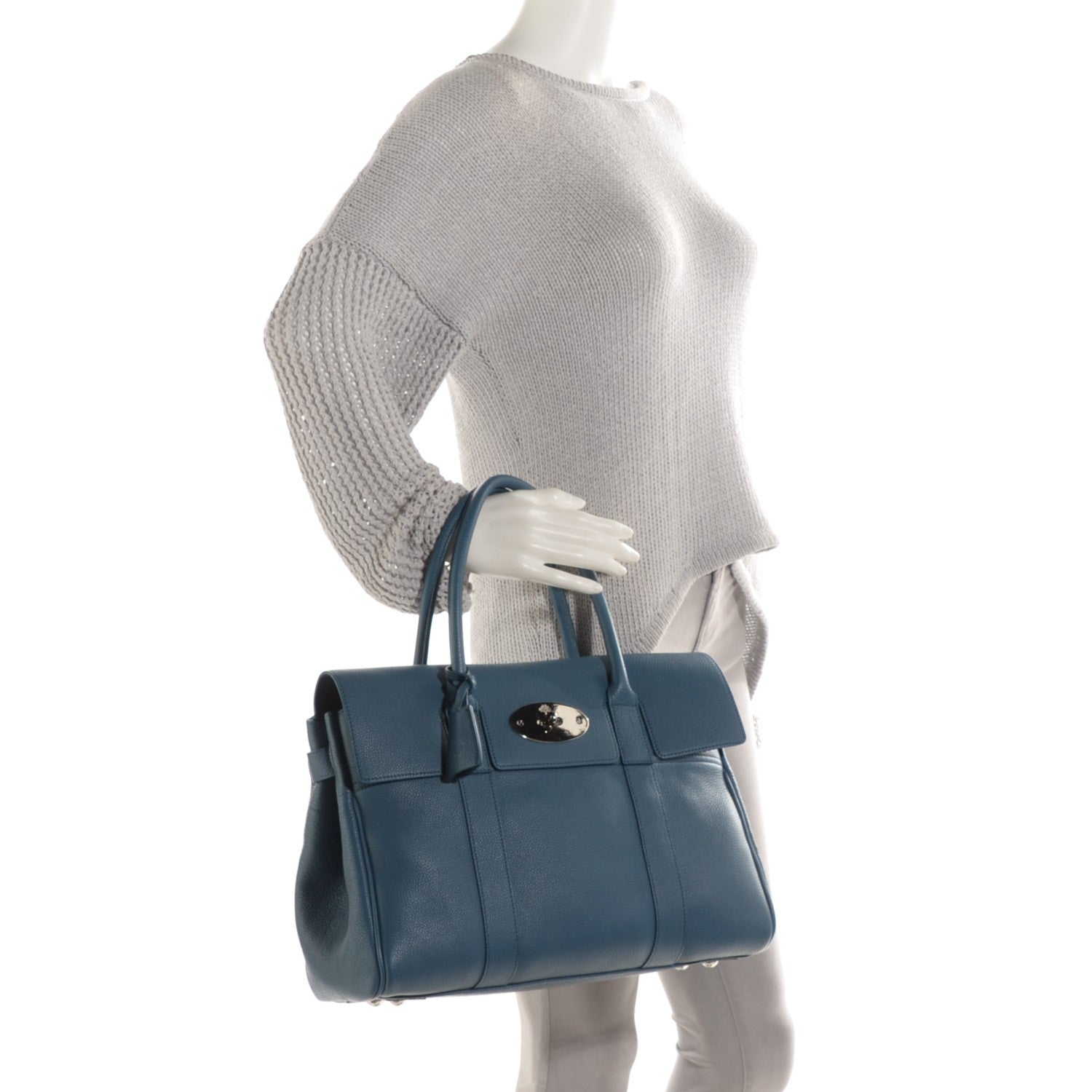 Mulberry Classic Grain Small Bayswater Steel Blue 2 of 9