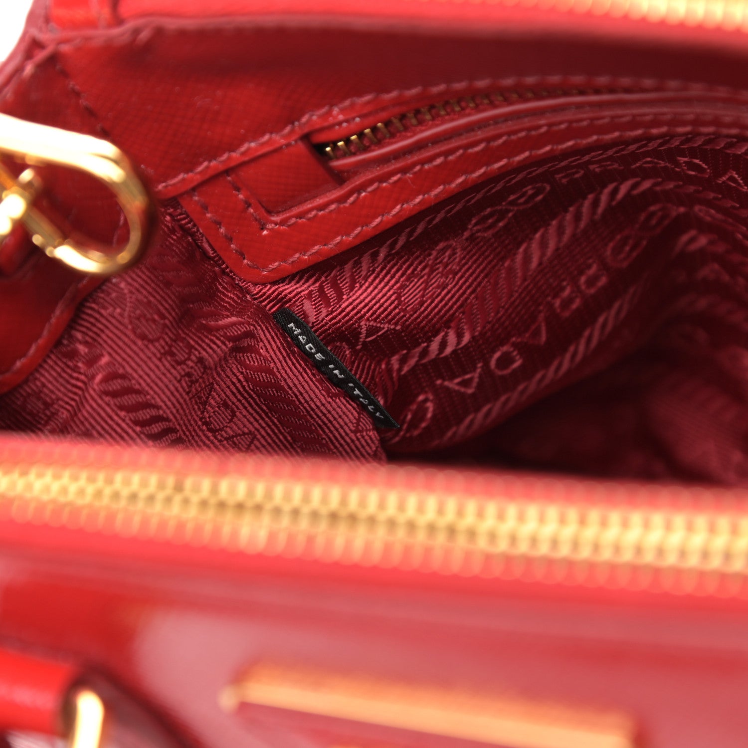 Prada Saffiano Mini Galleria Double Zip Tote Fuoco 7 of 17