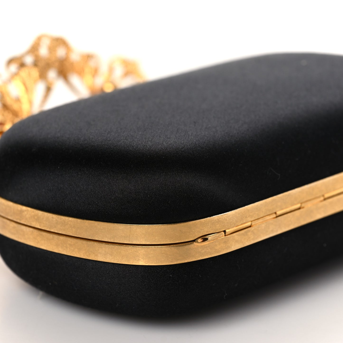 Satin Butterfly Knuckle Duster Box Clutch Black