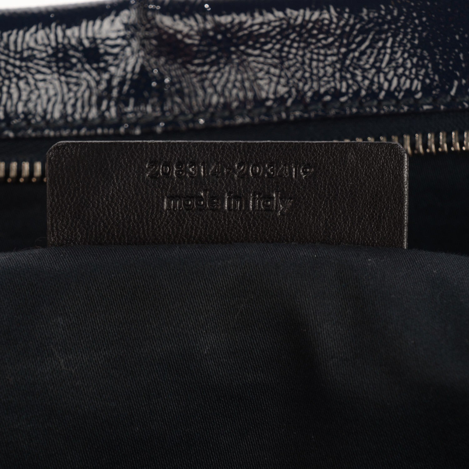Saint Laurent Textured Patent Medium Easy Sac Navy 7 of 8