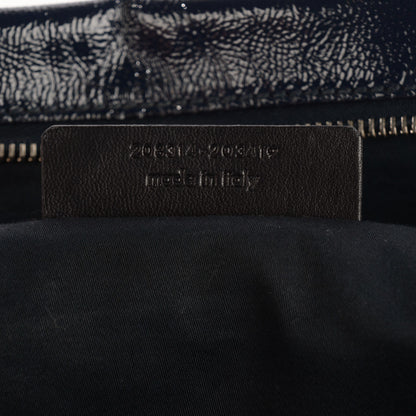 Saint Laurent Textured Patent Medium Easy Sac Navy 7 of 8