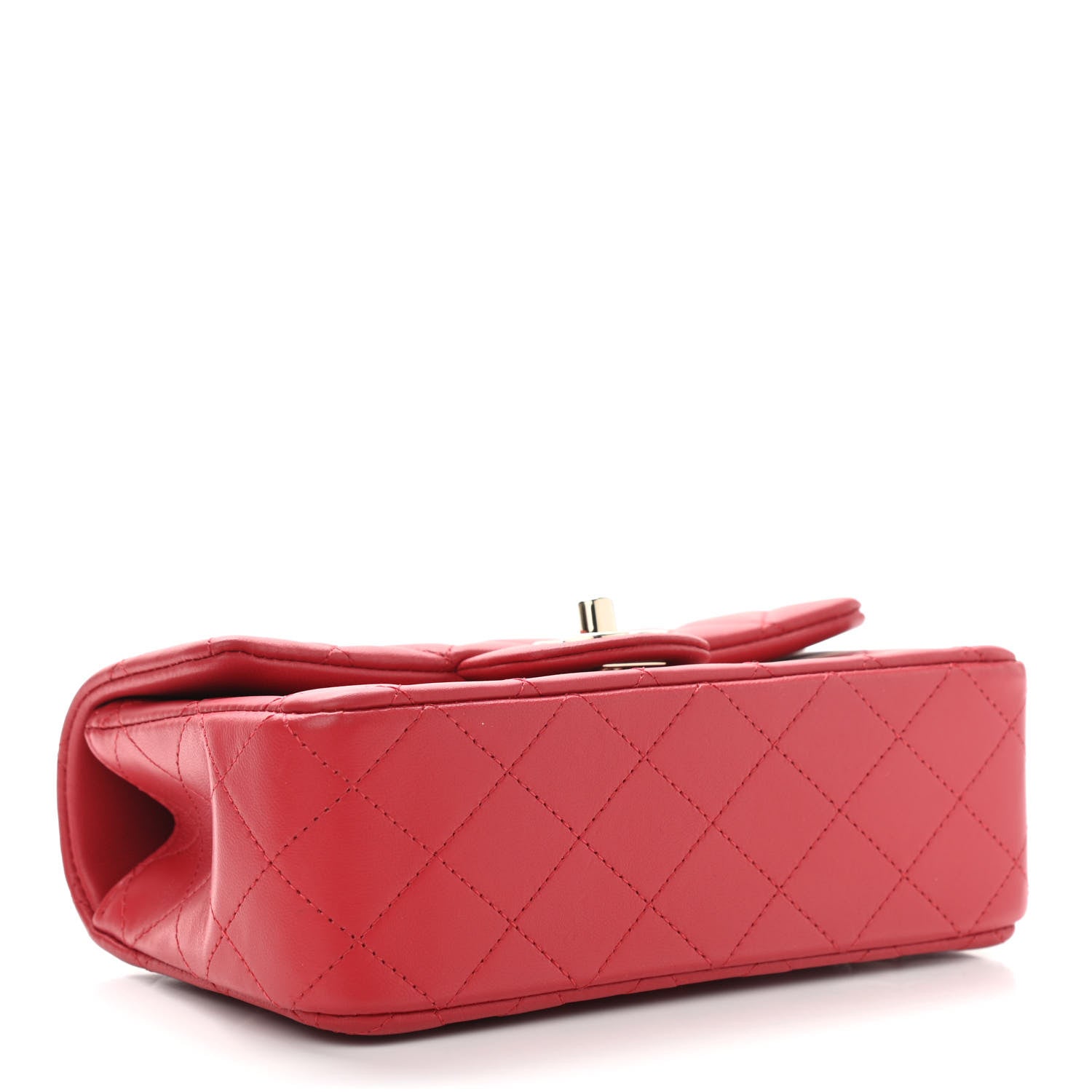 Chanel Lambskin Quilted Mini Top Handle Rectangular Flap Red 4 of 13