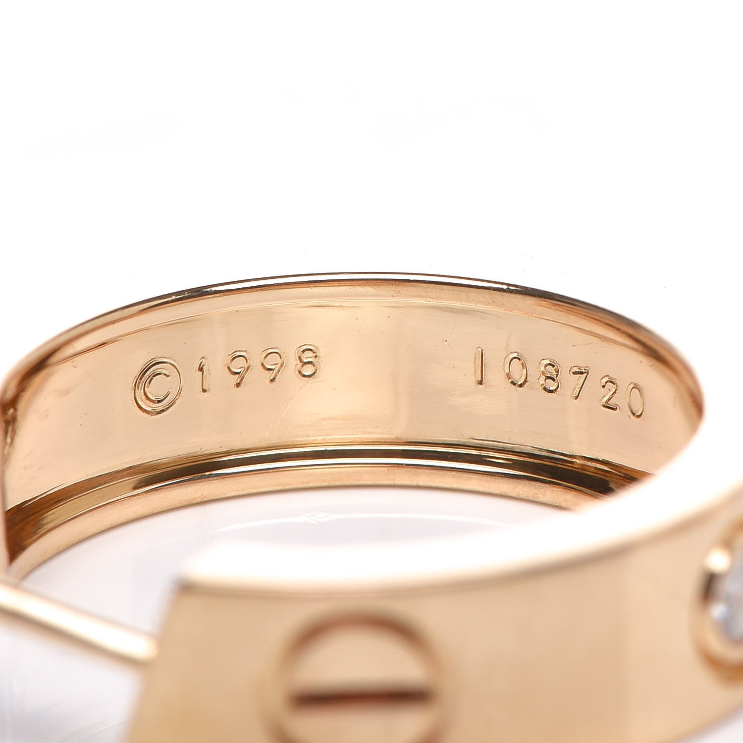 Cartier 18K Yellow Gold 2 Diamond 5.5mm LOVE Hoop Earrings 5 of 5