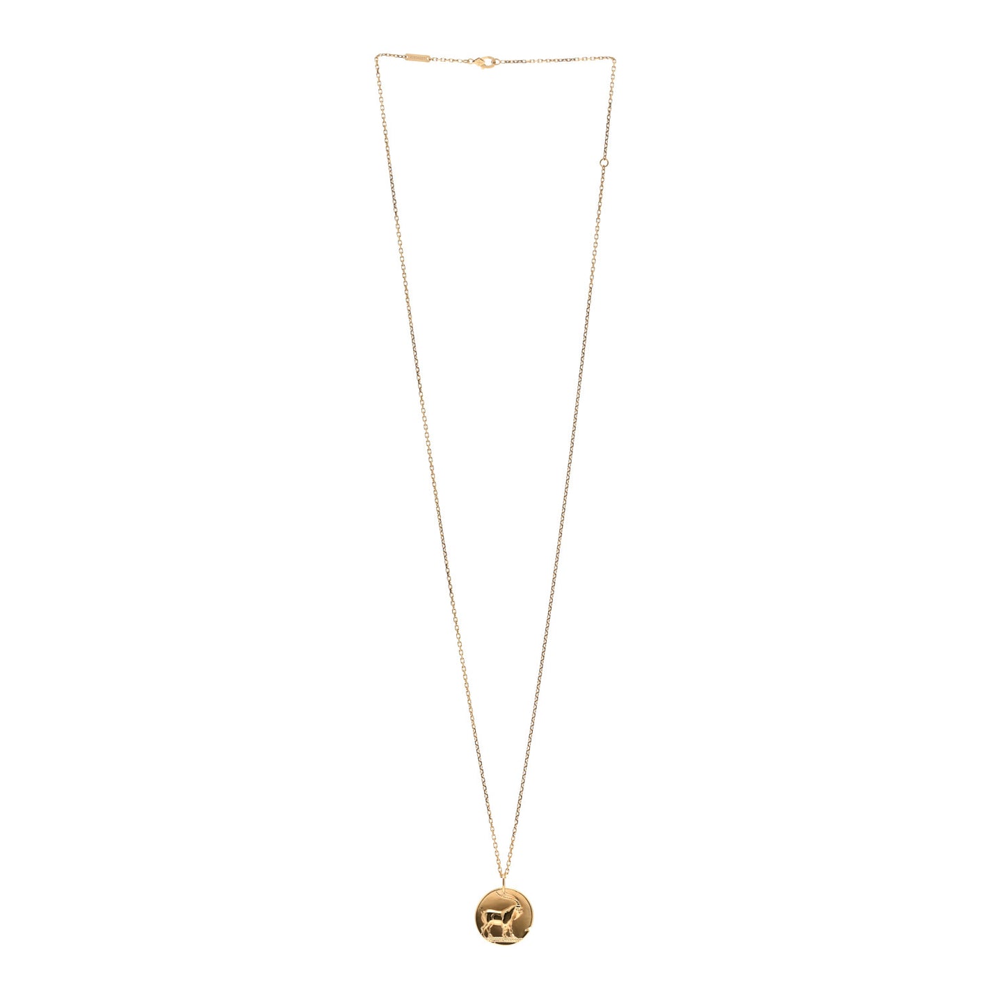 18K Yellow Gold Zodiac Capricorn Pendant Necklace