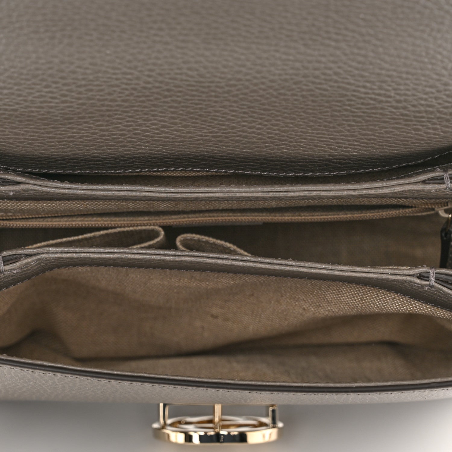 Gucci Dollar Calfskin Interlocking G Top Handle Shoulder Bag Loess 5 of 10