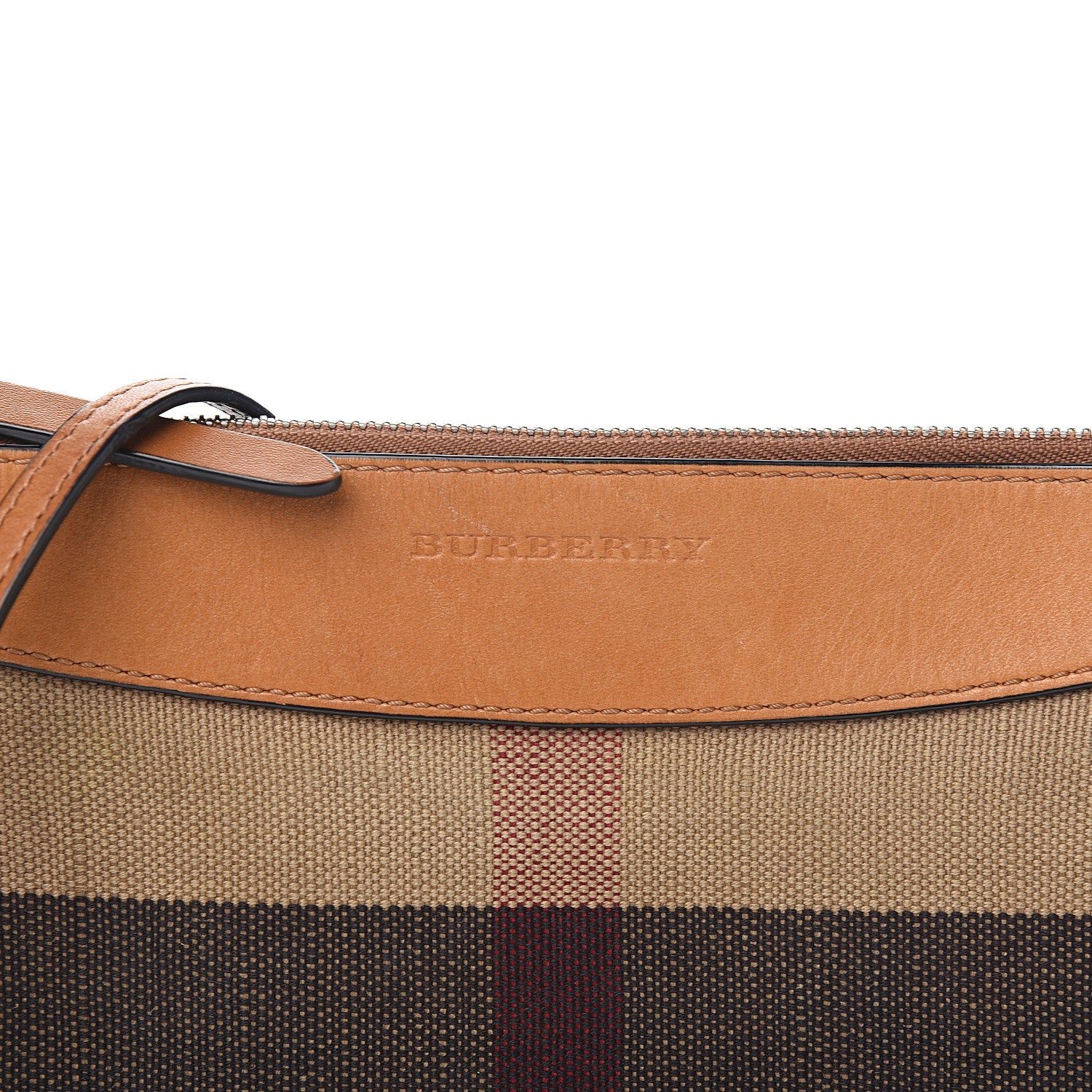 Burberry Mega Check Peyton Crossbody Clutch Bag Saddle Brown 11 of 11