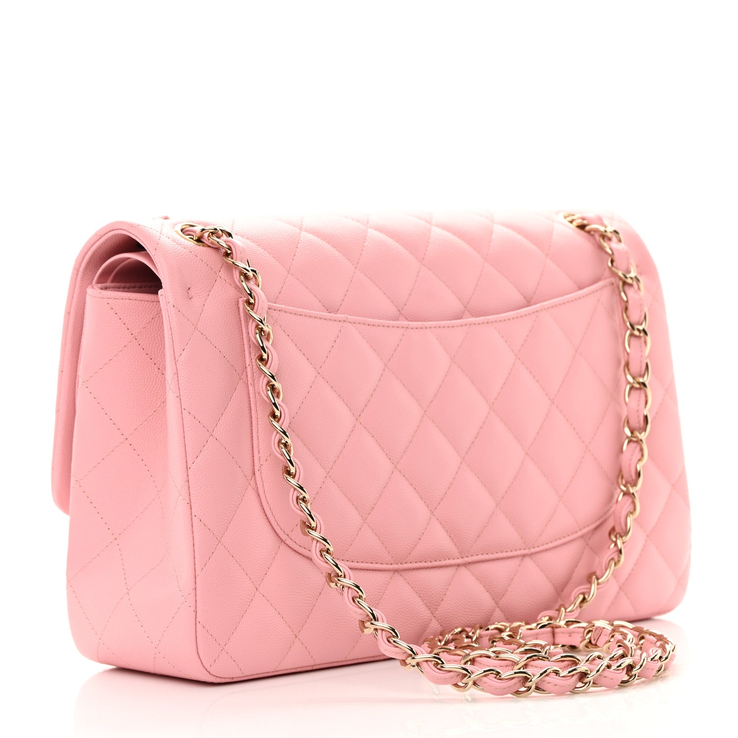 Chanel Caviar Quilted Jumbo Double Flap Pink 3 of 12