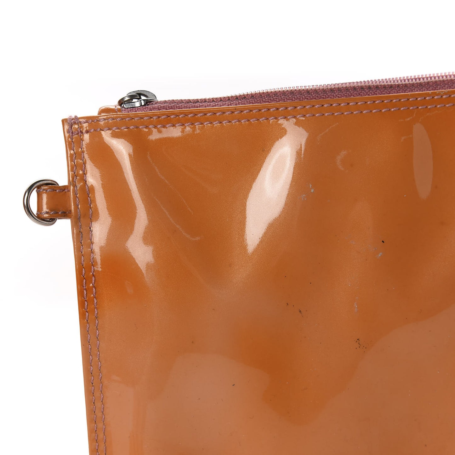 Patent Perforated CC Shopping Tote Orange