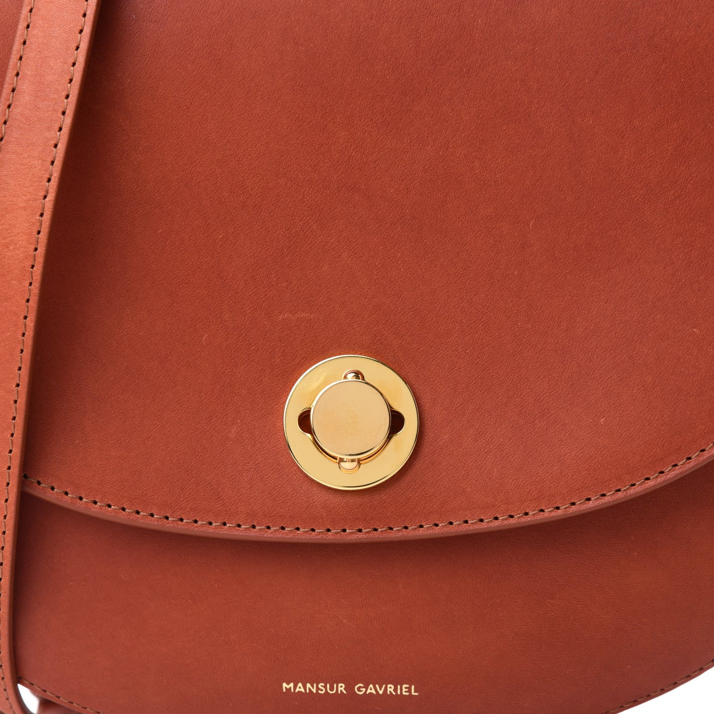 Vegetable Tanned Saddle Crossbody Bag Brandy