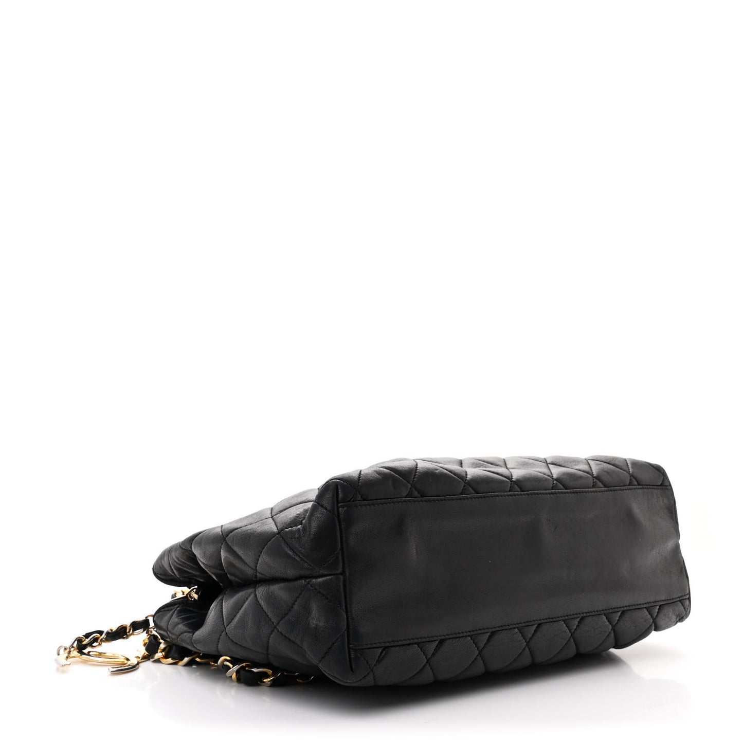 Lambskin Quilted Medium New Bubble North South Tote Black