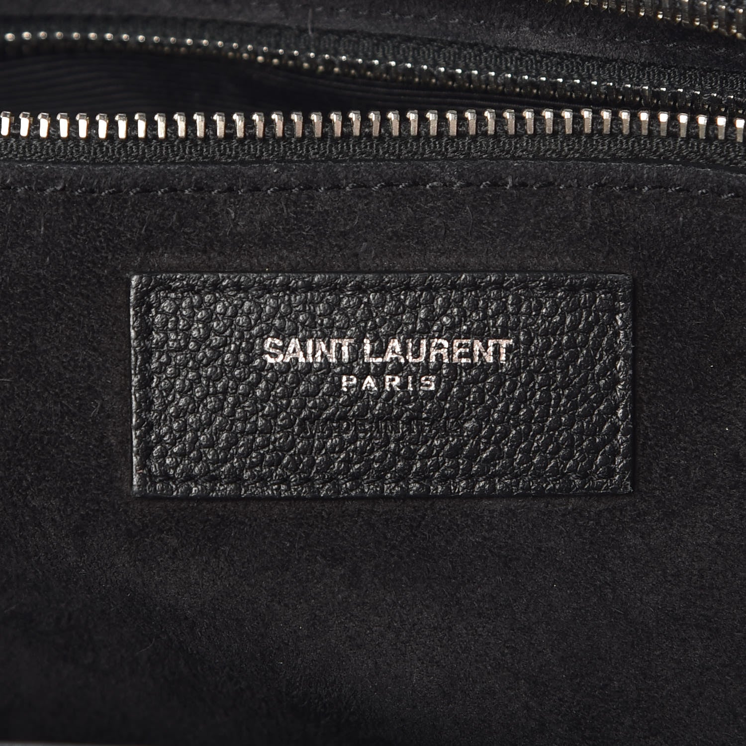 Saint Laurent Grained Calfskin Small Cabas Rive Gauche Black 8 of 13