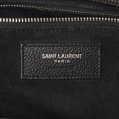 Saint Laurent Grained Calfskin Small Cabas Rive Gauche Black 8 of 13