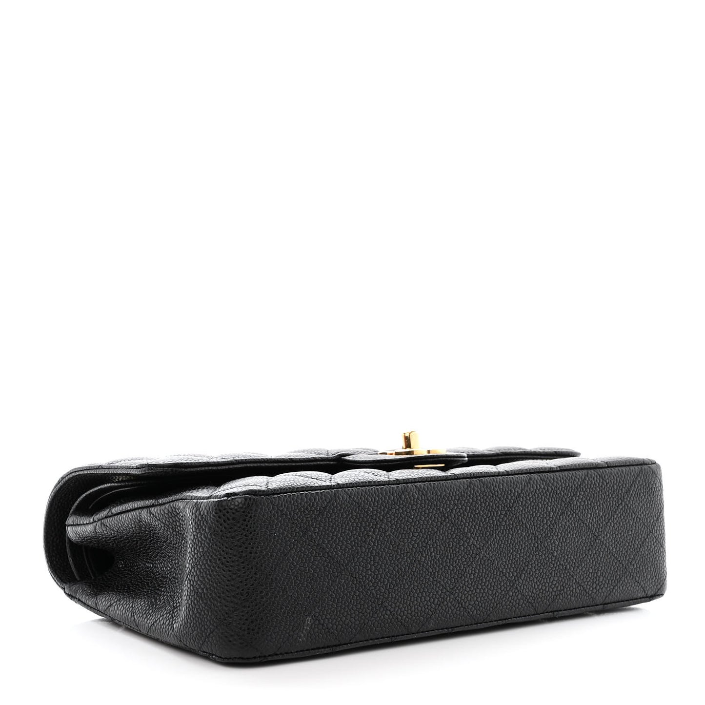 Caviar Quilted Medium Double Flap Black