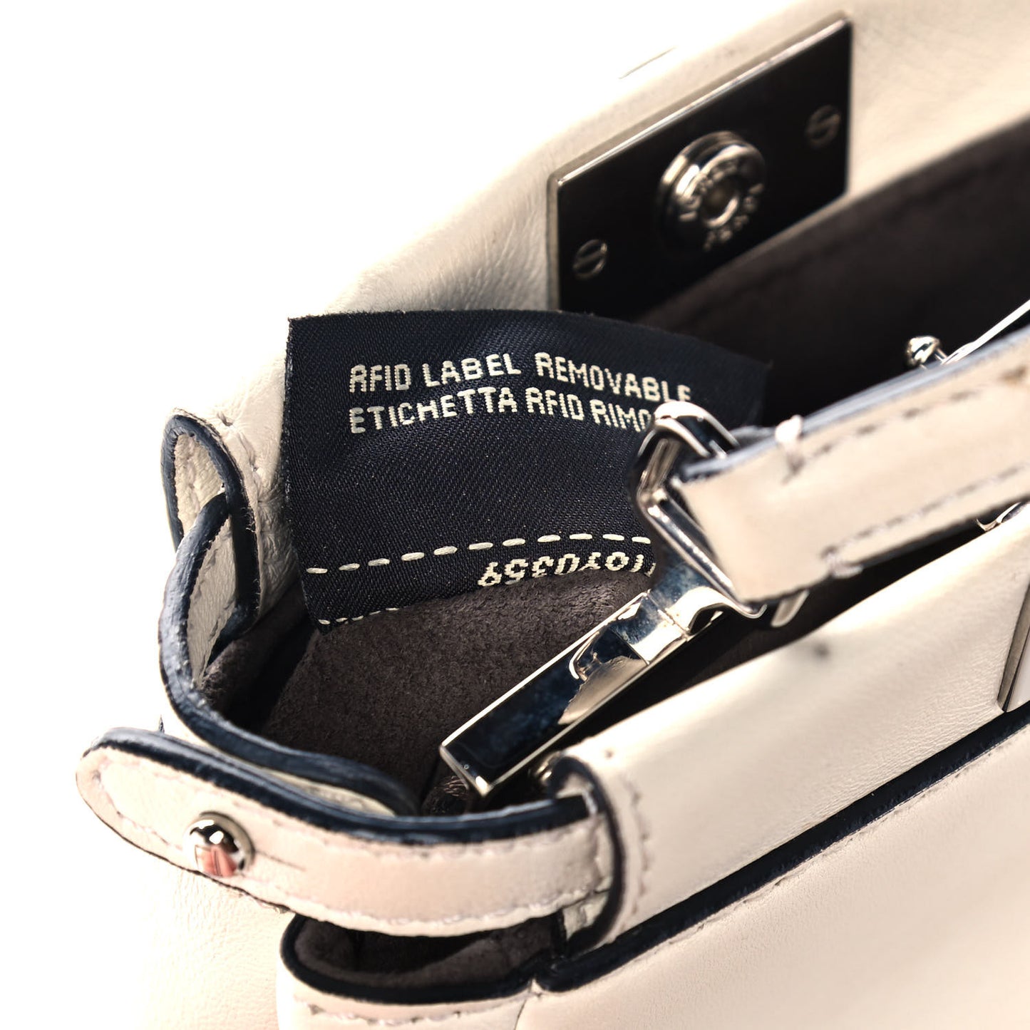 Shiny Nappa Micro Peekaboo Iconic Satchel White