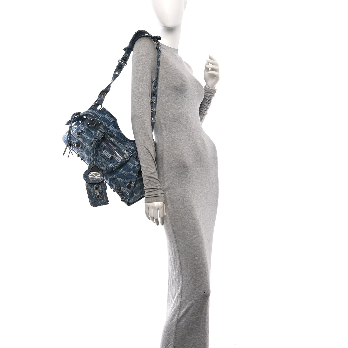Denim BB Monogram Neo Cagole City Handbag Blue
