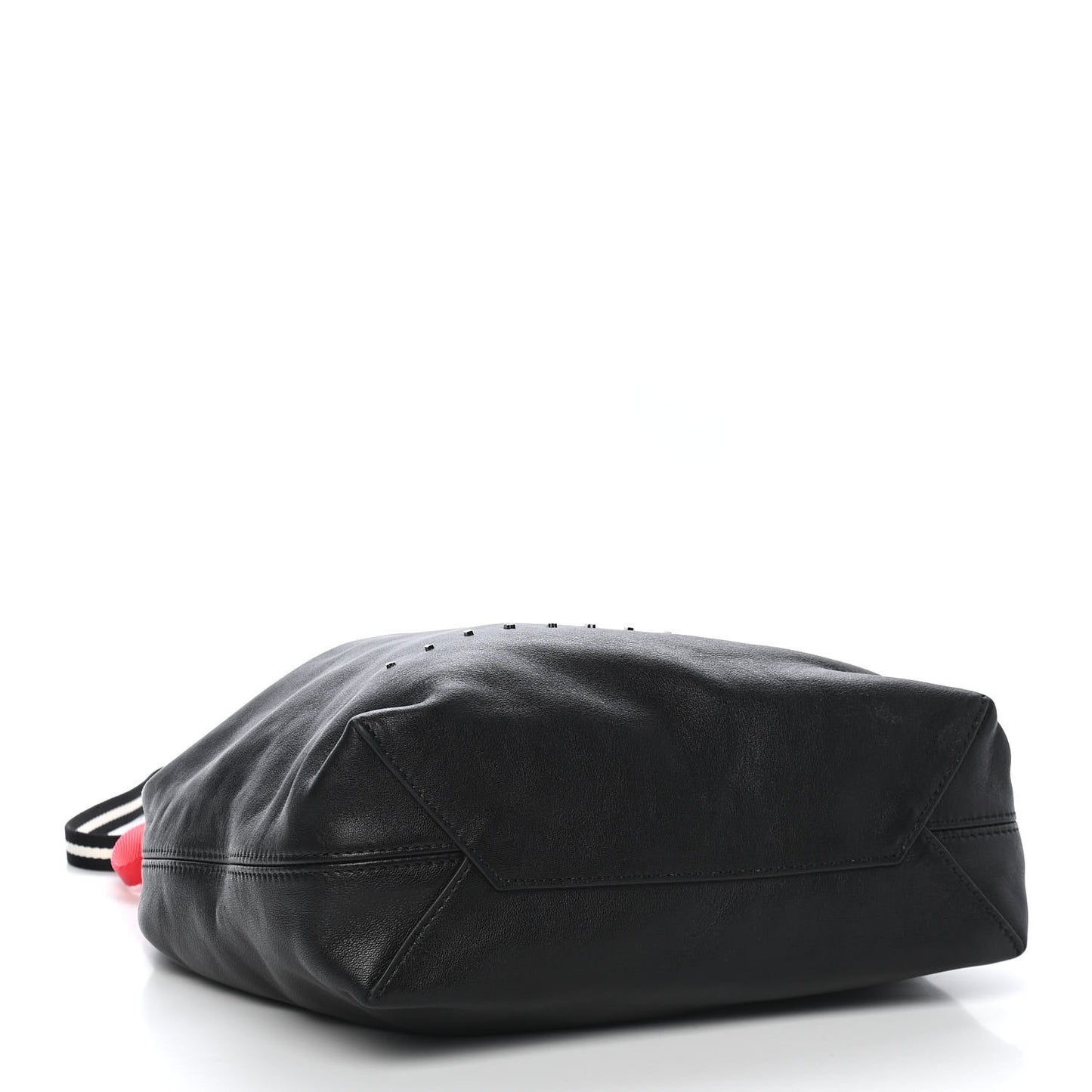 Calfskin Small Wefty Drawstring Bucket Black