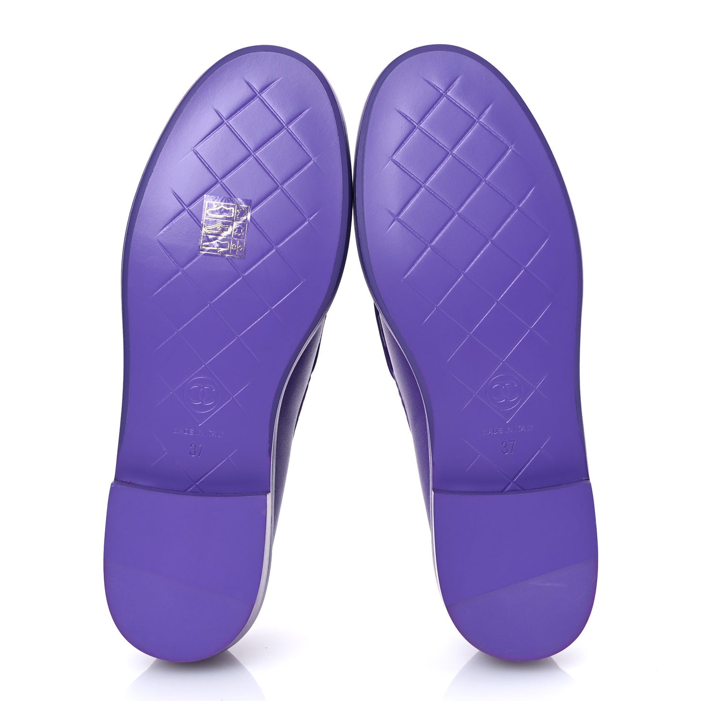 Lambskin Quilted CC Turnlock Loafers 37 Purple
