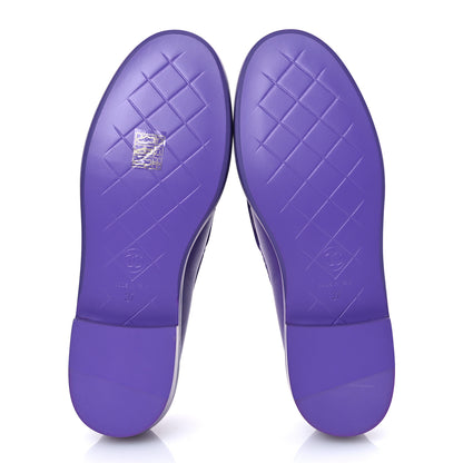 Chanel Lambskin Quilted CC Turnlock Loafers 37 Purple 7 of 13