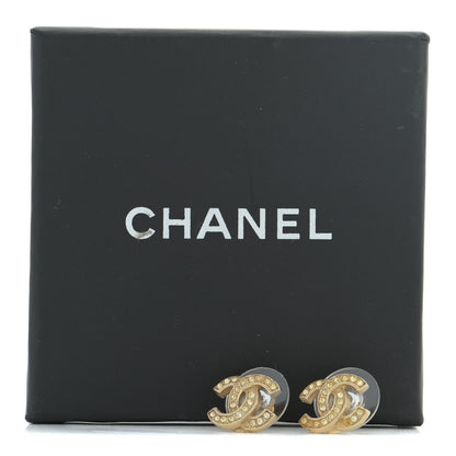 Chanel Crystal CC Earrings Gold 7 of 7