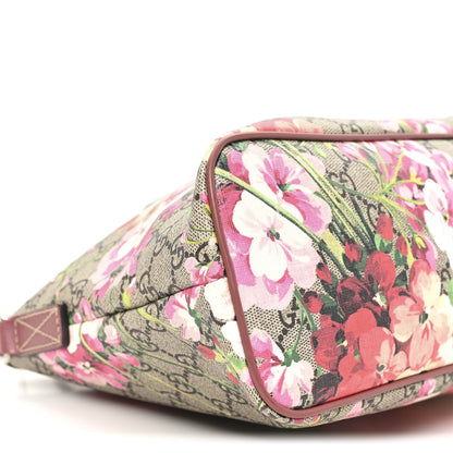 Gucci GG Supreme Monogram Blooms Small Zippered Tote Beige Multicolor Dry Rose 9 of 10