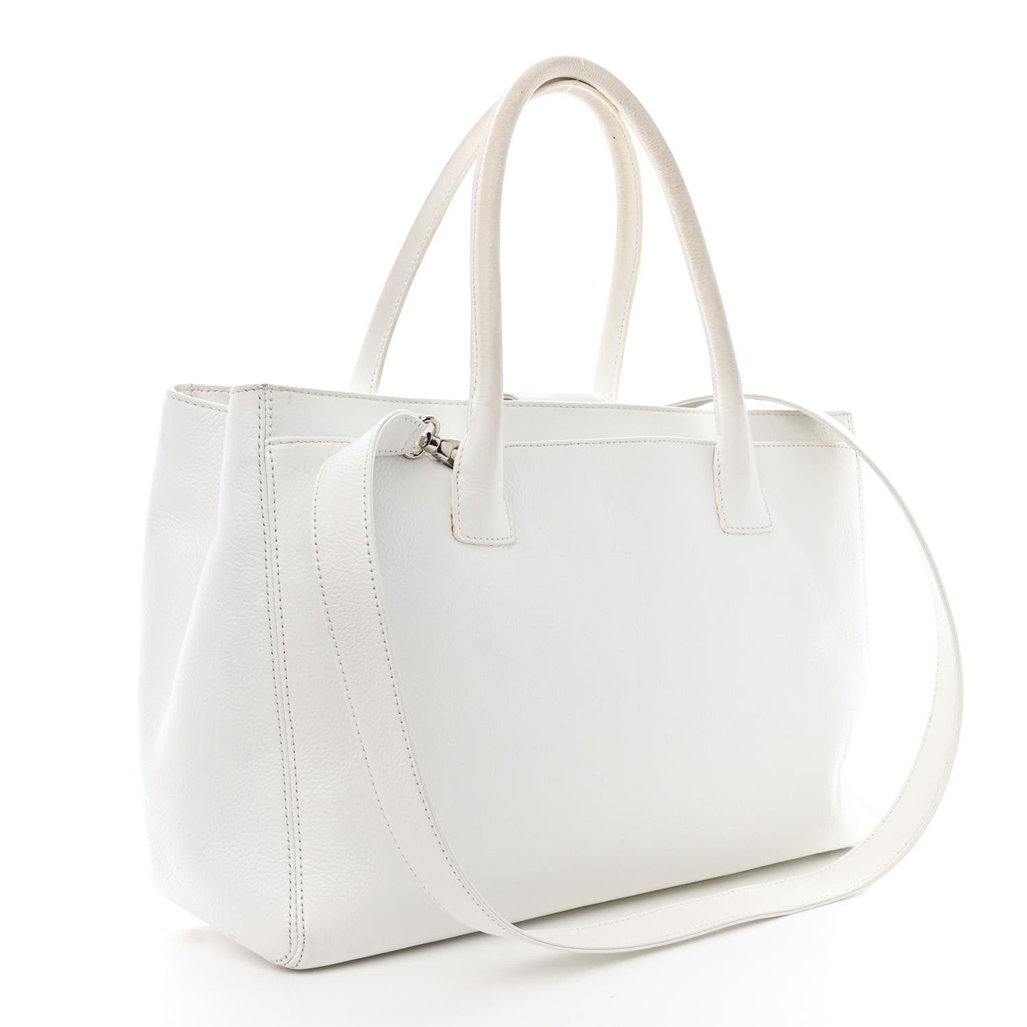 Chanel Calfskin Cerf Executive Shopper Tote White 3 of 23