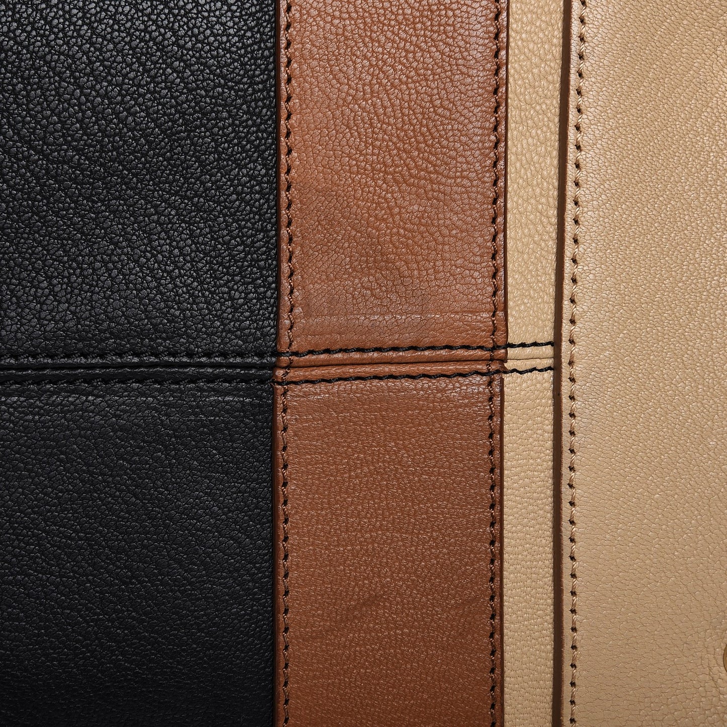 Goatskin Colorblock Medium Lucrezia Beige Black