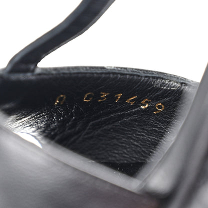 Chanel Lambskin Quilted Chain CC Wedge Sandals 36 Black 8 of 9