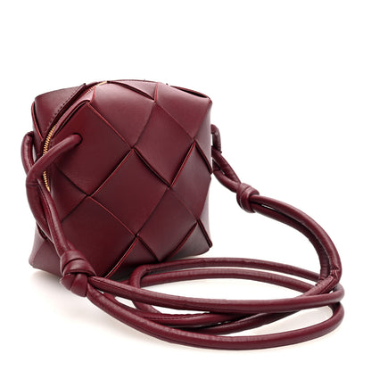 Bottega Veneta Lambskin Maxi Intrecciato Mini Cassette Camera Bag Bordeaux 3 of 9