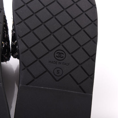 Chanel Tweed CC Flat Mules S Black 6 of 10