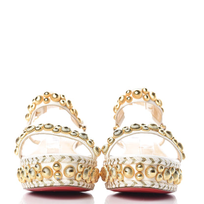 Christian Louboutin Shiny Nappa Rondaclou 60 Platform Sandals 39 Latte 2 of 9