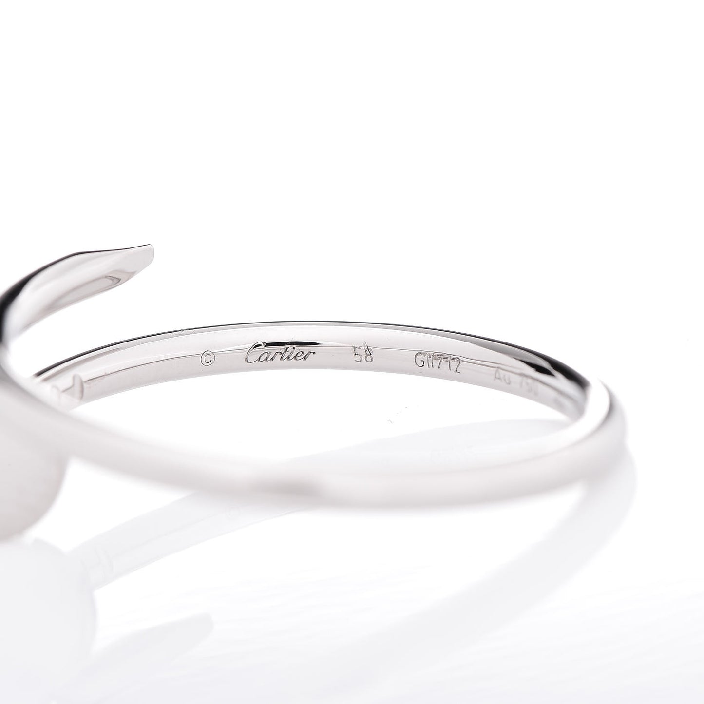 18K White Gold Small Juste Un Clou Ring 58 8.25