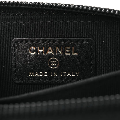 Chanel Caviar Quilted Boy Zip Around Coin Purse Wallet Black 6 of 9