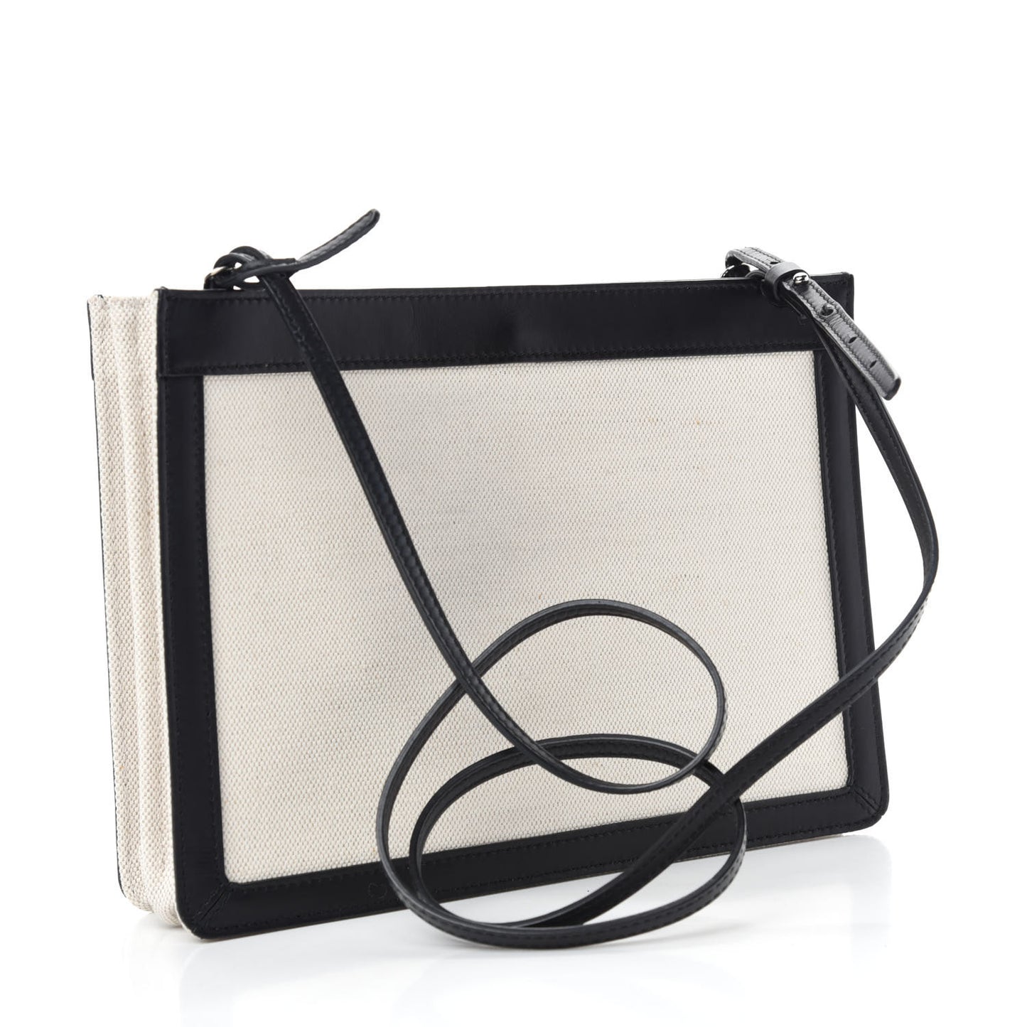 Cotton Canvas Pochette Crossbody Bag Black