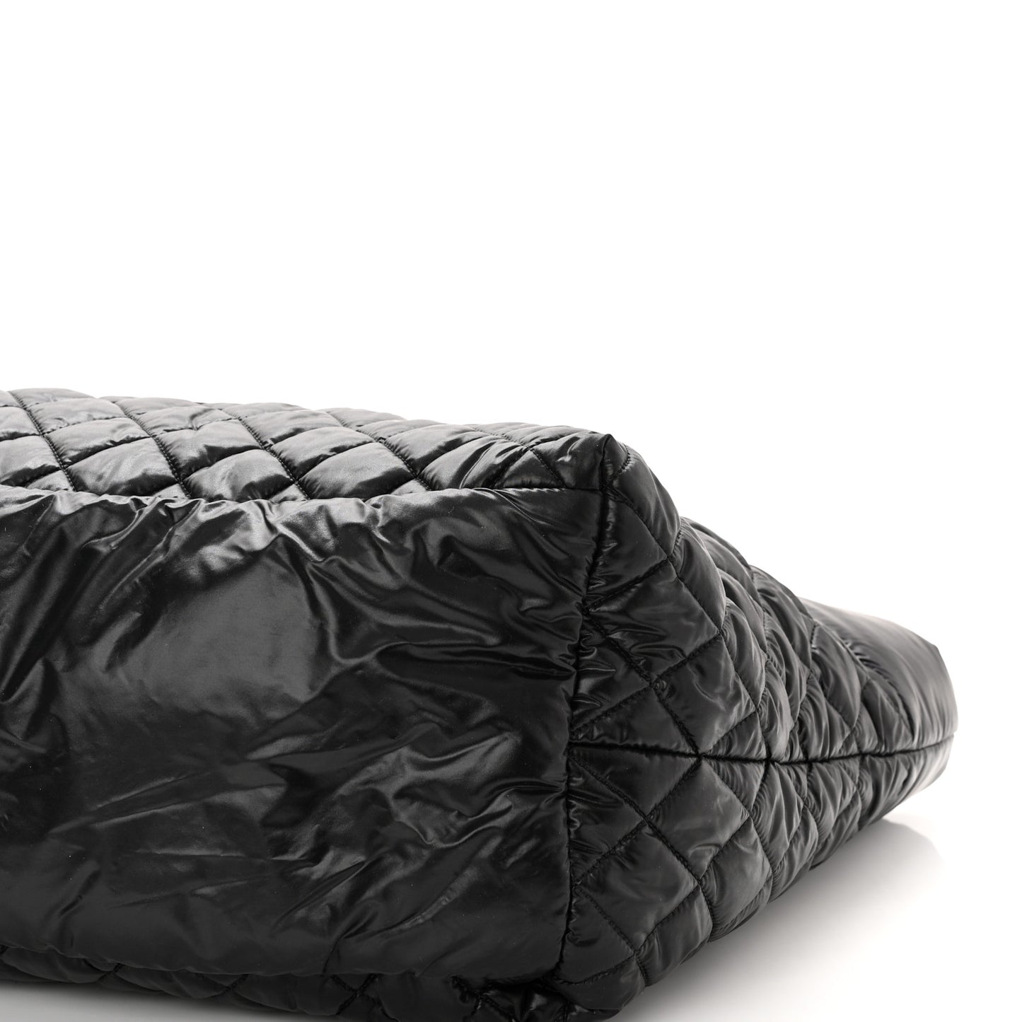 Nylon Quilted Large Coco Cocoon Tote Black