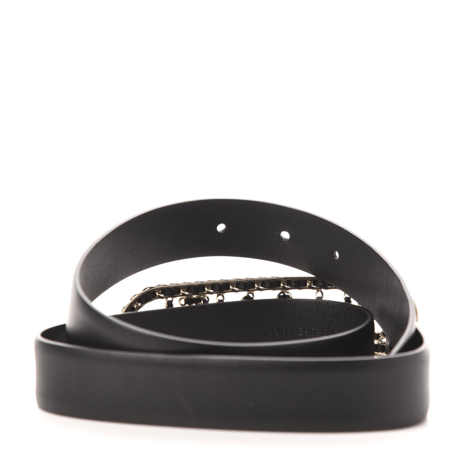 Chanel Calfskin CC Chain Vintage Allure Logo Belt 85 34 Black 4 of 8