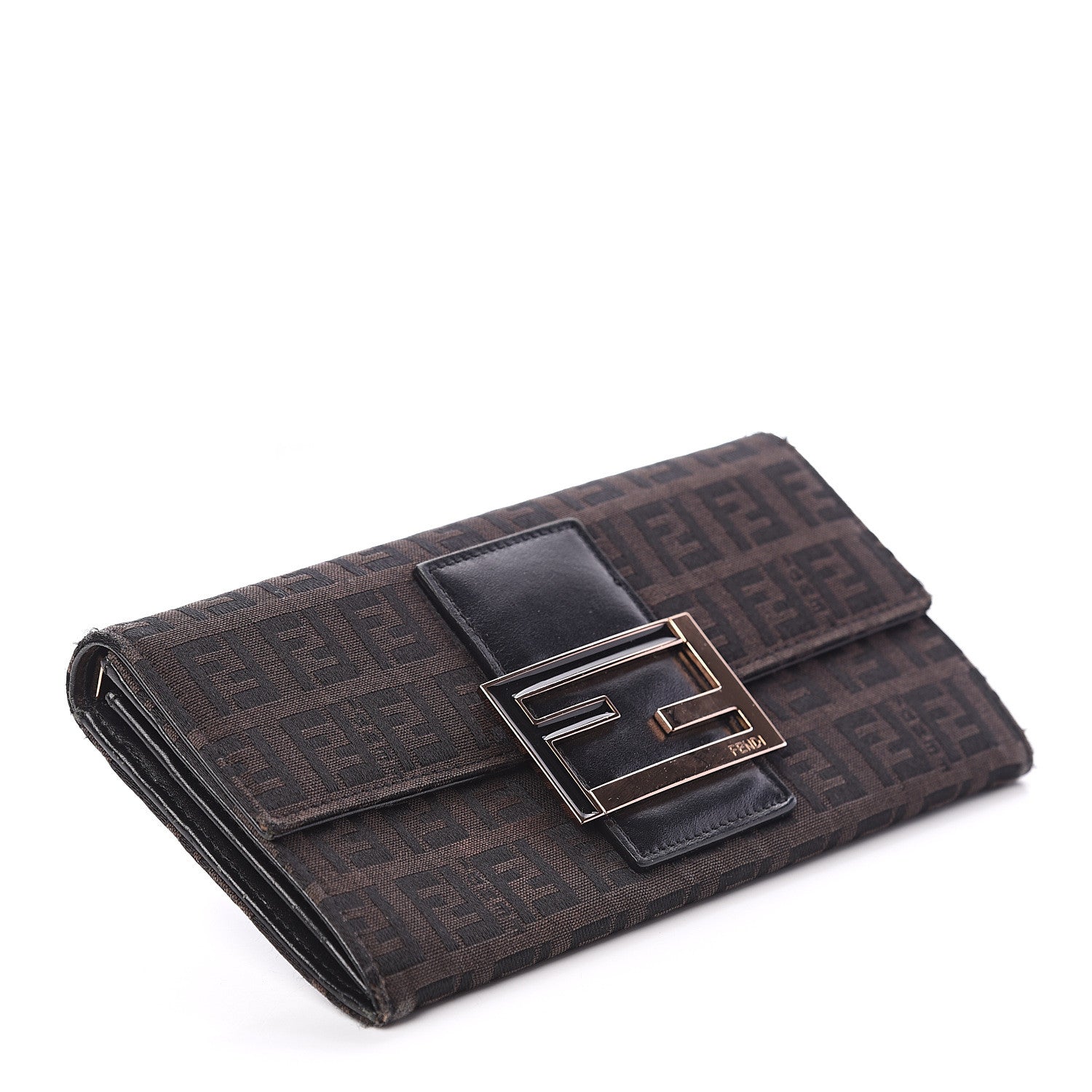 Fendi Zucchino Forever Continental Wallet Black Moro 3 of 5