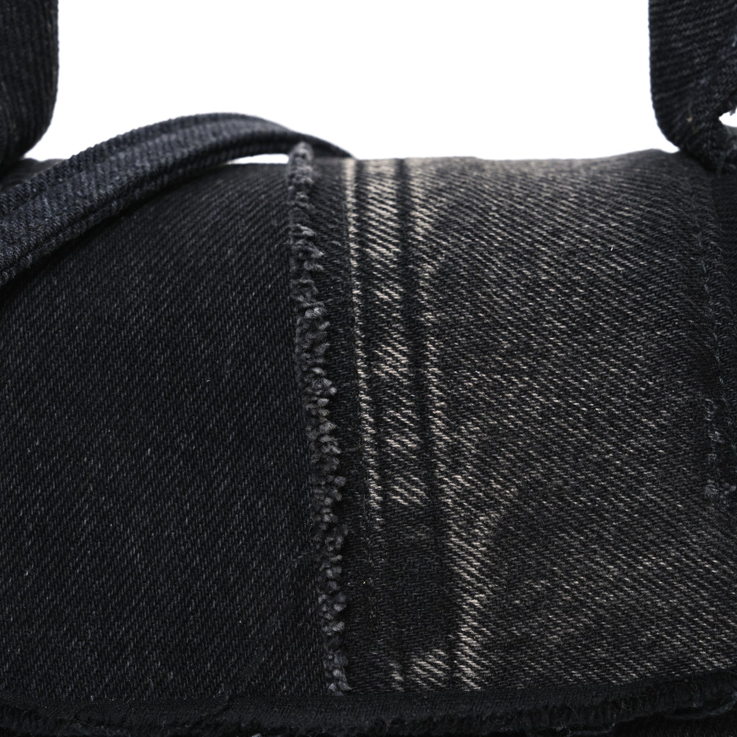 Balenciaga Denim Patchwork Small Hourglass Top Handle Bag Washed Black 9 of 11