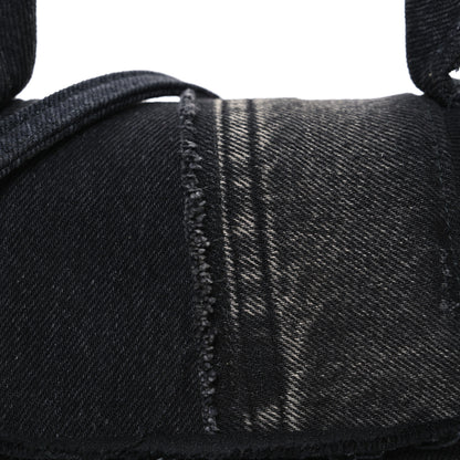 Balenciaga Denim Patchwork Small Hourglass Top Handle Bag Washed Black 9 of 11